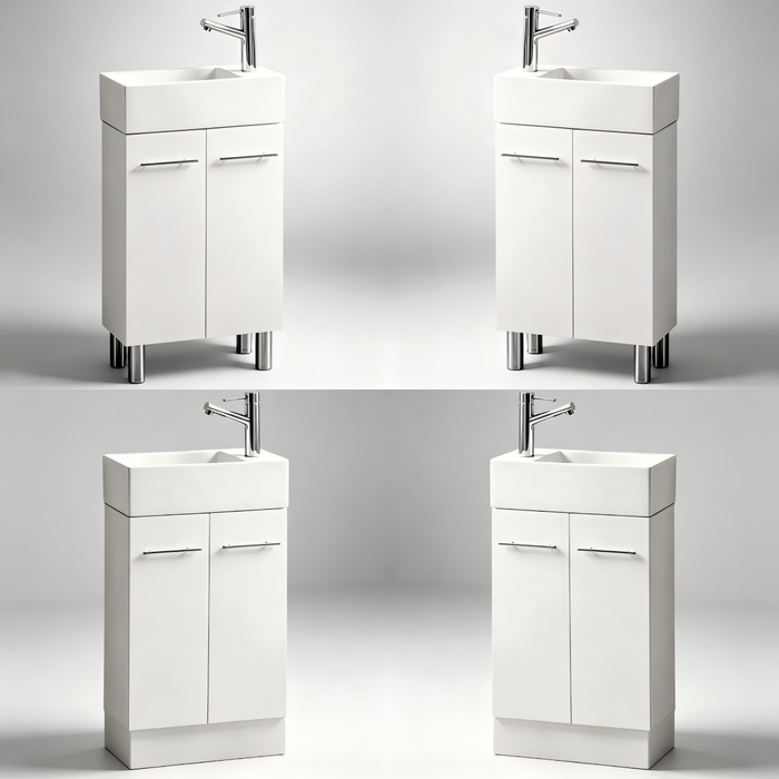 480*240*900mm Roma White China Top Freestanding Mini Bathroom Vanity