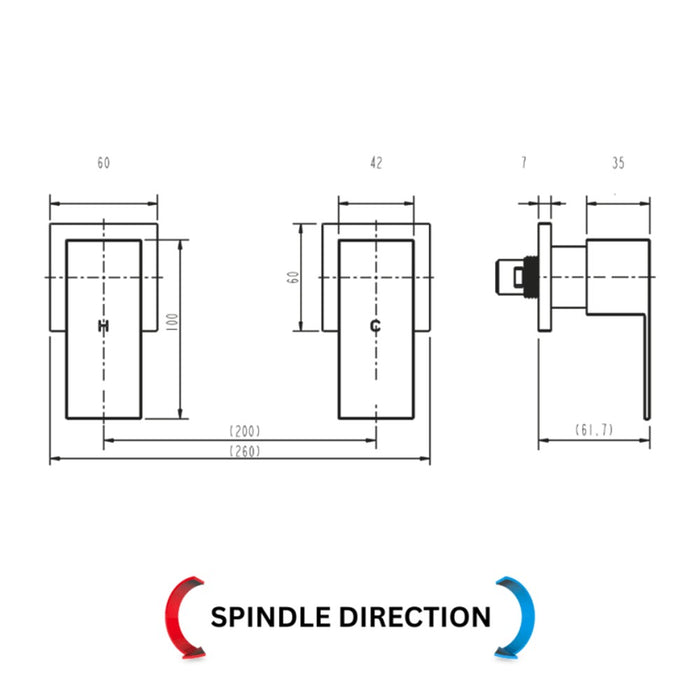Modernnational 1/4 Turn Square Wall Top Assemblies