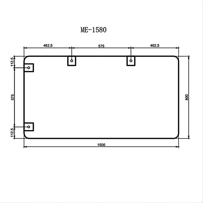 750/900/1200/1500mm ABS Rectangle Plain Framed Mirror