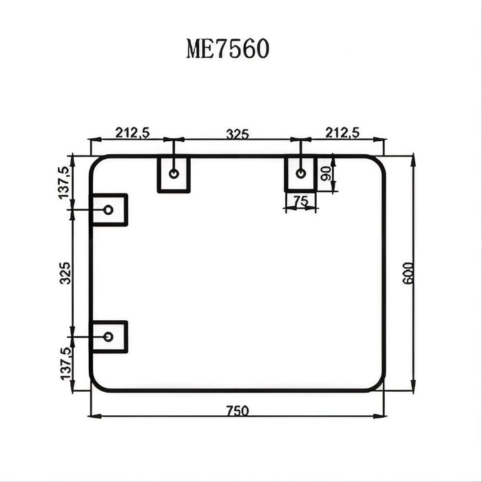750/900/1200/1500mm ABS Rectangle Plain Framed Mirror