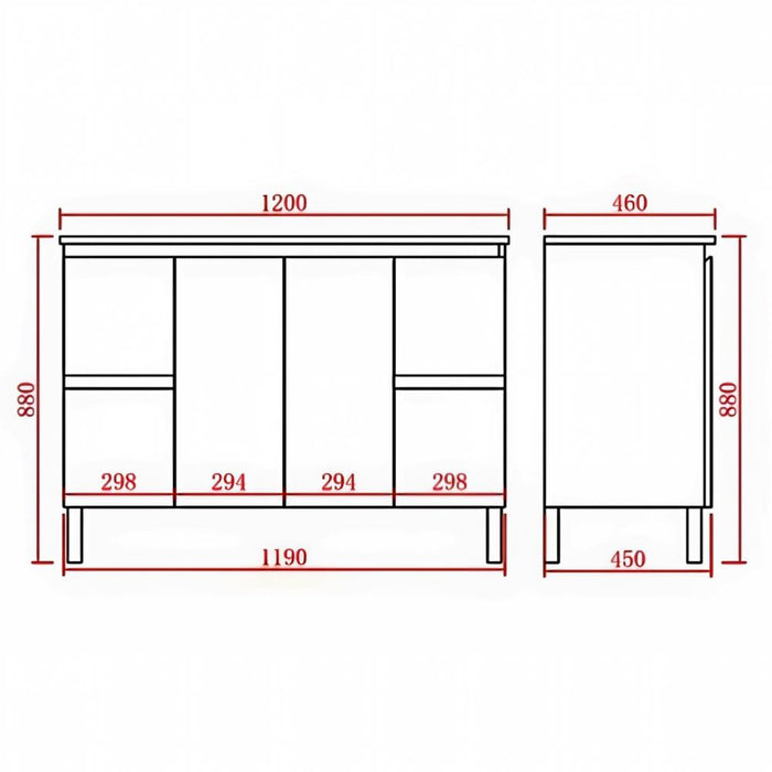 600-1800*460*880mm Poseidon Nordic Walnut Standard With Legs PVC Freestanding Vanity