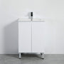 600-1800*460*880mm Poseidon Nordic Gloss White Standard With Legs PVC Freestanding Vanity