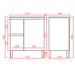 600-750*460mm Poly Gloss White Bathroom Left/Right Drawer Freestanding With Kickboard Vanity - HD reno
