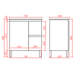 600-750*460mm Poly Gloss White Bathroom Left/Right Drawer Freestanding With Kickboard Vanity - HD reno