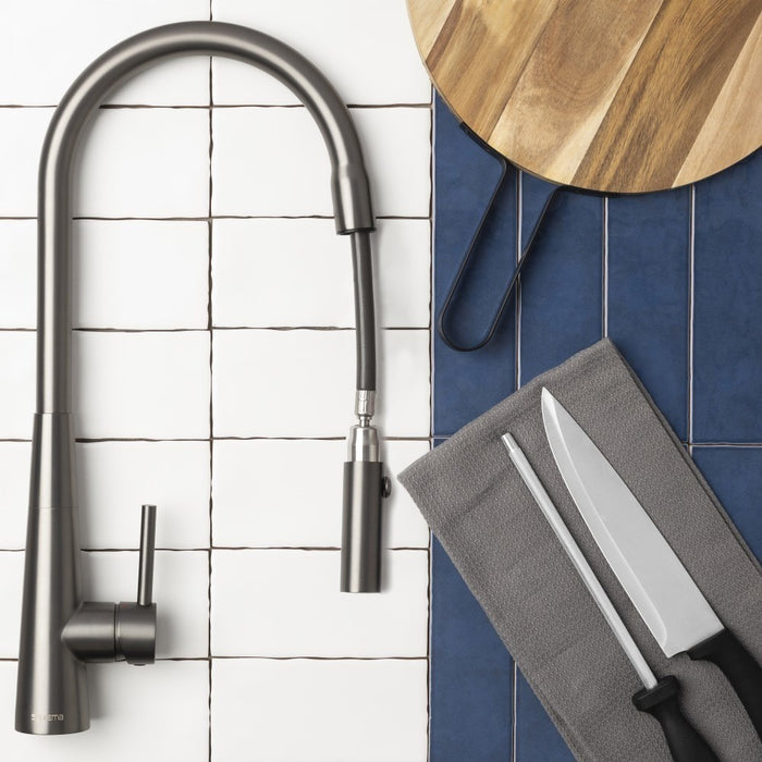 Suprema XPRESSFIT XCEL Conical Base Gooseneck Retractable Maxi Pull Out Kitchen Mixer