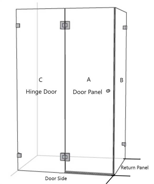 800-1200*2000mm Height SUN Frameless Tempered Narrow Reed Glass Chrome Black Brushed Gold Shower Screen