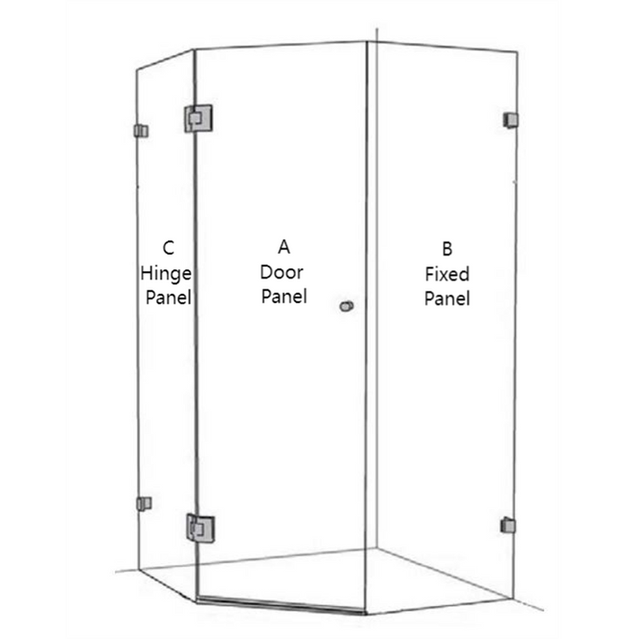 900-1000*2000mm Height SUN Frameless Pivot Door Tempered Narrow Reed Glass Chrome Black Brushed Gold Shower Screen