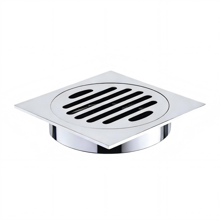 110*110mm Somer YDH000-16mm Chrome Square Tile Floor Drain (100mm outlet)