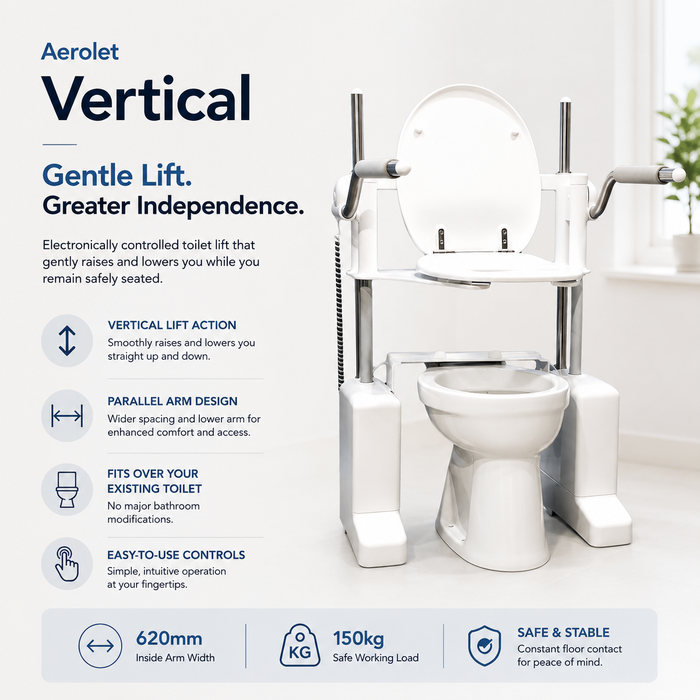 Aerolet Vertical Electric Toilet Lift - Parallel With Lower Arm