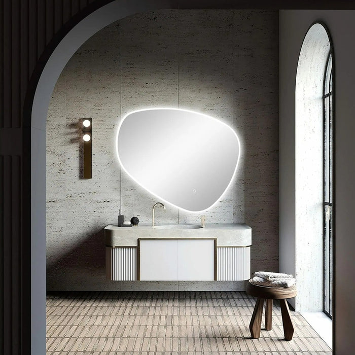 800-1000*mm Aquaperla Irregular 3 Color Lighting Touch Sensor Switch LED Mirror