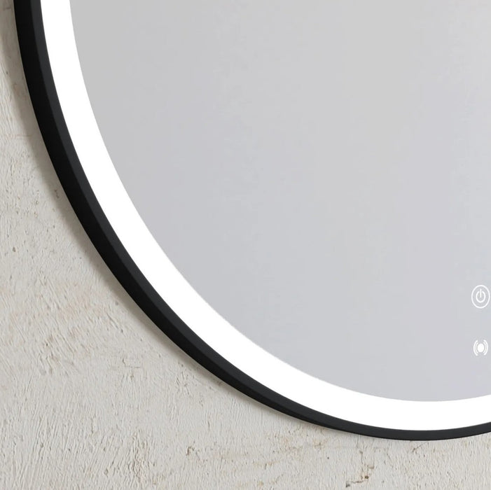 800mm Otti Bondi Metal Frame Round Tuffi LED Mirror
