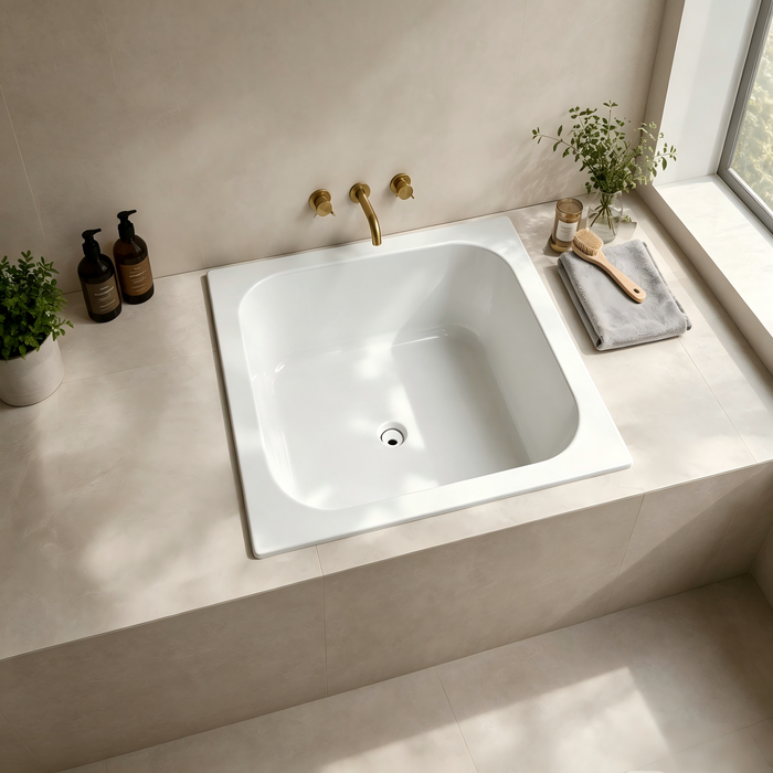 BEBE 905*905*330mm bath tub White Acrylic drop in Square