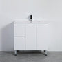 900-1500*460mm Poly White Bathroom Left/Right Drawer Freestanding With Legs Vanity - HD reno