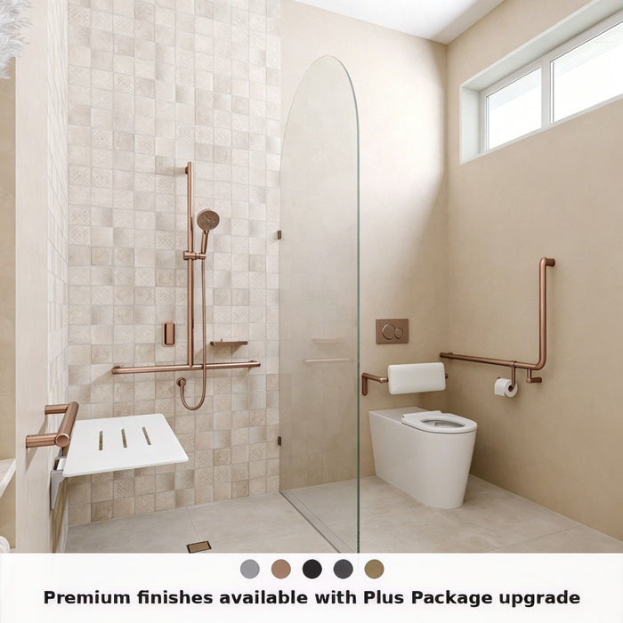 Left-Hand Integrated Accessible Care Bathroom Package - Complete Shower, Toilet & Support System