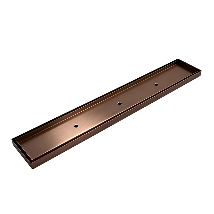 2400mm Somer Brushed Copper DIY Linear Tile Insert Drain (No Outlet)