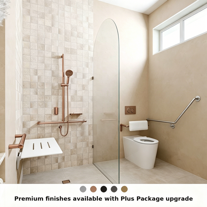 Left-Hand Integrated Accessible Care Bathroom Package - Complete Shower, Toilet & Support System