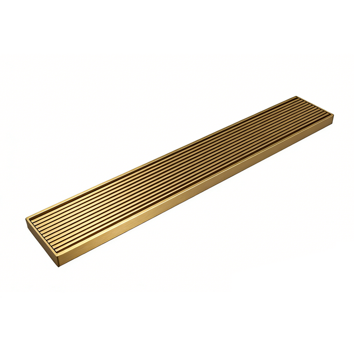 600-3000mm Somer Brushed Gold DIY Wide Linear Floor Grate Drain (No Outlet)