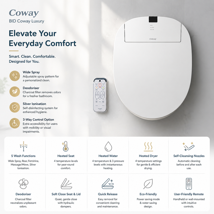 The Bidet Shop ACoway BA13B Luxury Retrofit Coway Bidet Smart Toilet Seat Cover