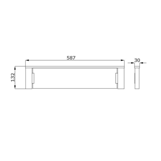 Chrome/Matt Black Stainless Steel ECKIG Glass Shelf - HD reno