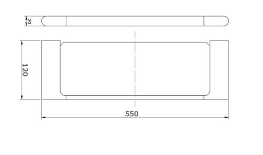550*120mm BK KOMPAKT RUND Chrome/Matt Black/Brushed Nickel/Brushed Gold/Brushed Gun Metal/Brushed Bronze Brass Oval Bars Shower Shelves - HD reno