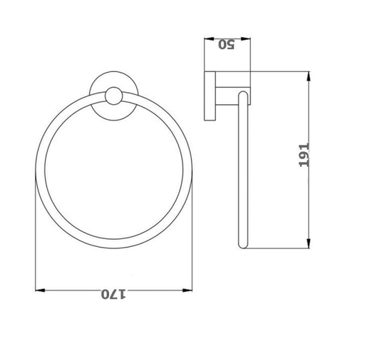BK RUND Chrome/Matt Black/Brushed Nickel/Brushed Gold/Brushed Gun Metal/Brushed Bronze Brass Round Towel Rings - HD reno