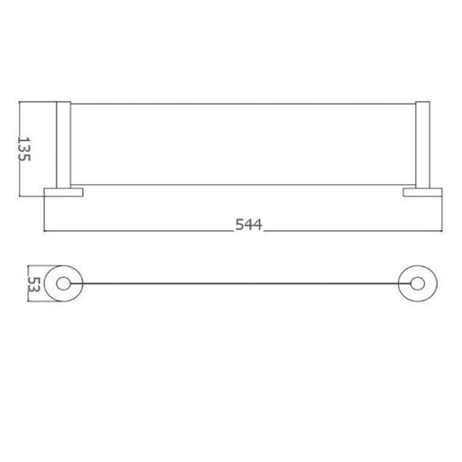 545*135mm BK RUND Chrome/Matt Black/Brushed Nickel/Brushed Gold/Brushed Gun Metal/Brushed Bronze Brass Round Bars Shower Shelves - HD reno