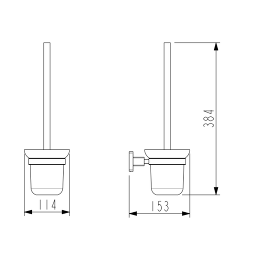 BK LUXUS Chrome/Matt Black/Brushed Nickel Brass Round Toilet Brush Holders - HD reno