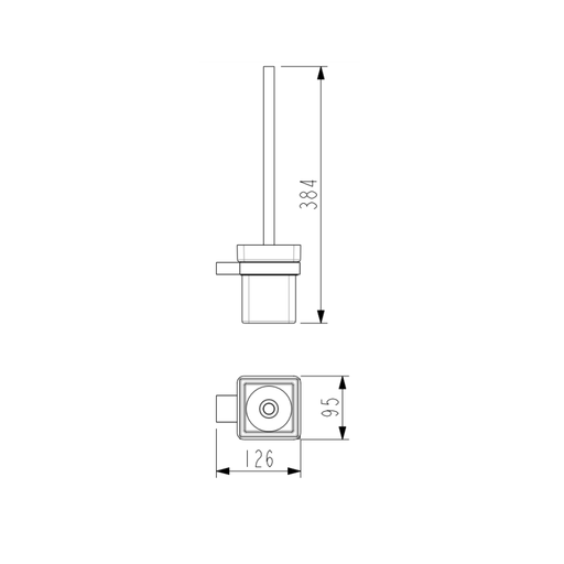 BK KASTEN Chrome/Matt Black/Brushed Nickel/Brushed Gun Metal/Brushed Bronze Brass Square Toilet Brush Holders - HD reno