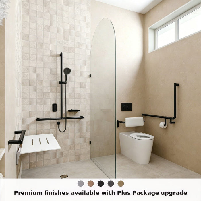 Left-Hand Integrated Accessible Care Bathroom Package - Complete Shower, Toilet & Support System