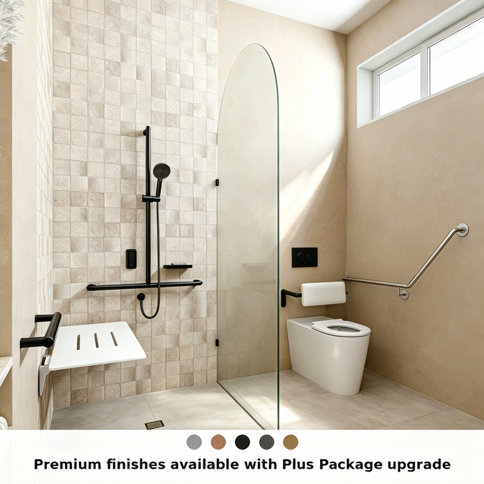 Left-Hand Integrated Accessible Care Bathroom Package - Complete Shower, Toilet & Support System