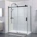 1180-2000x2000mm L Shape Sliding Frameless Brushed Nickel Square Rail Handle 10mm Glass Shower Screens
