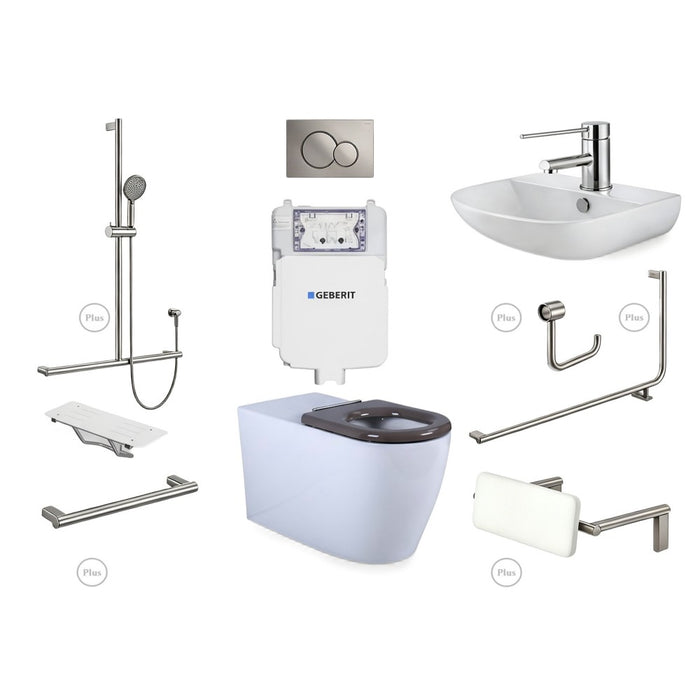 Disable Plus Package 90° With Basin & Mixer Premium Finish Upgrade - Left Hand