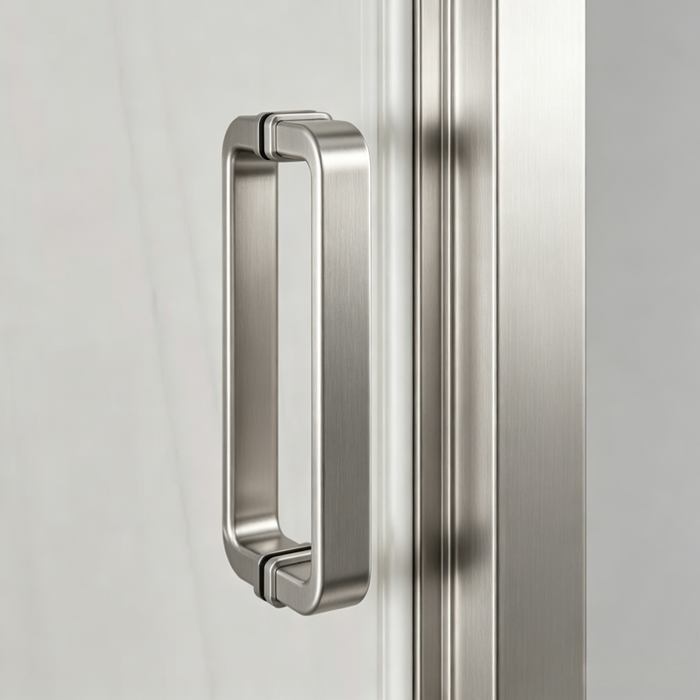 920-1750mm Covey Brushed Nickel Semi-Frameless L Shape Sliding Door 6mm Thickness Shower Screens - 1900mm Height