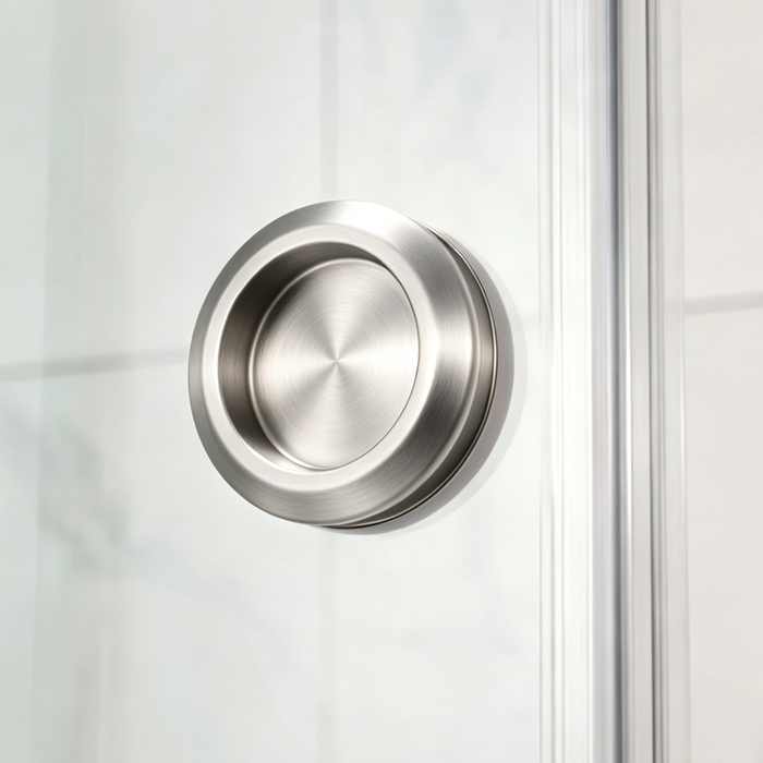 870-1450mm Covey Frameless L Shape Brushed Nickel Fitting Double Corner Sliding Doors 10mm Thickness Glass Shower Screen - 2000mm Height