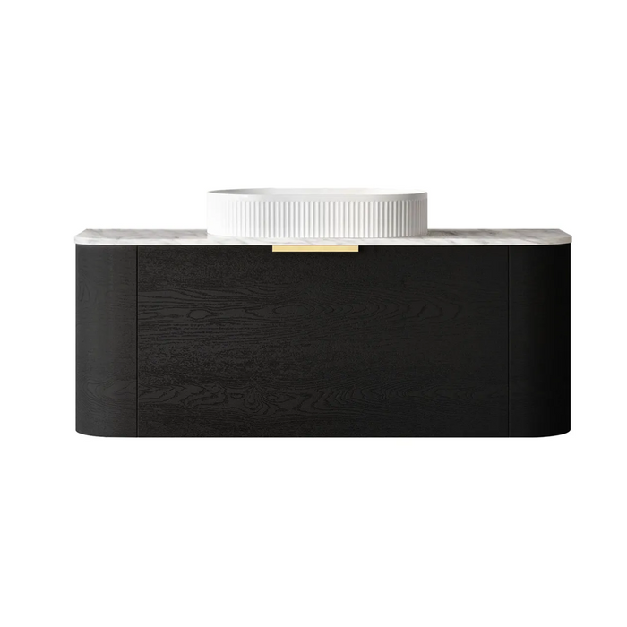 1200*460*450mm OTTI Bondi Black Oak Cabinet Only and Stone Top Bathroom Wall Hung Vanity - HD reno