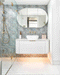 1200*460*450mm OTTI Bondi Stain White High Moisture Resistant Plywood Curve Fluted Bathroom Cabinet Wall Hung Vanity - HD reno