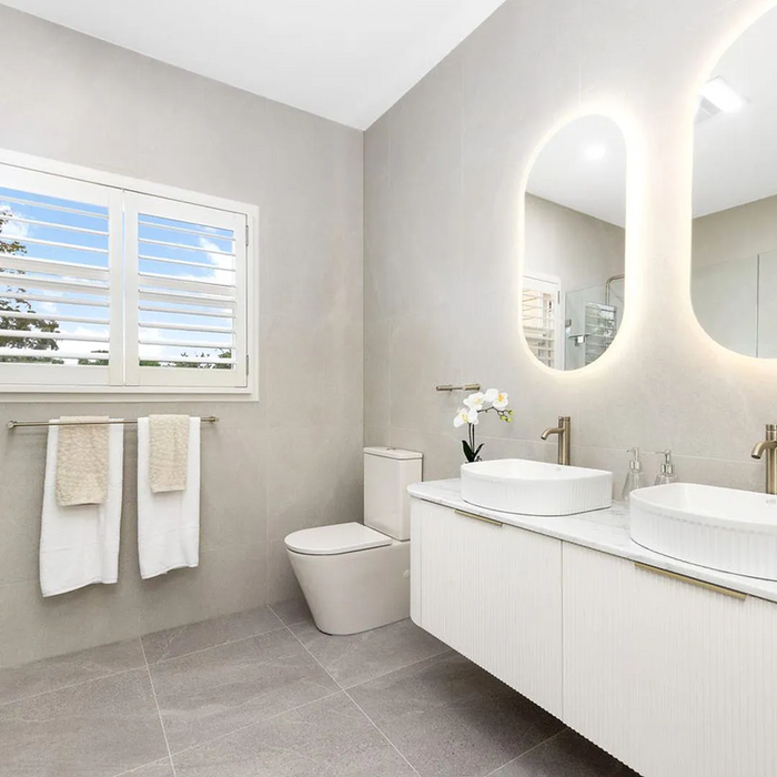 1500*460*450mm OTTI Bondi Stain White High Moisture Resistant Plywood Curve Fluted Bathroom Cabinet Wall Hung Vanity - HD reno