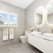 1500*460*450mm OTTI Bondi Stain White High Moisture Resistant Plywood Curve Fluted Bathroom Cabinet Wall Hung Vanity - HD reno