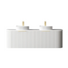 1500*460*450mm OTTI Bondi Stain White High Moisture Resistant Plywood Curve Fluted Bathroom Cabinet Wall Hung Vanity - HD reno