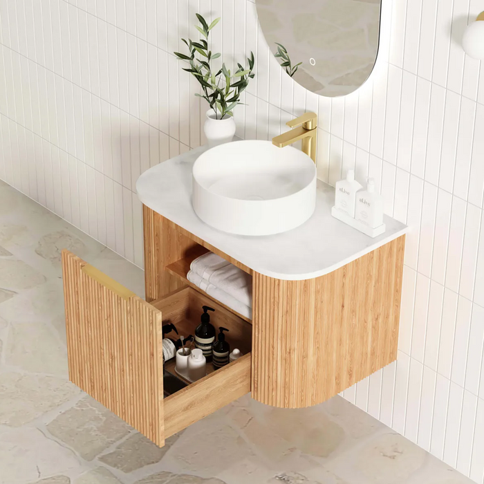 600-1800*460*450mm Bondi Woodland Oak Curve Bar Handle Cabinet Wall Hung Vanity