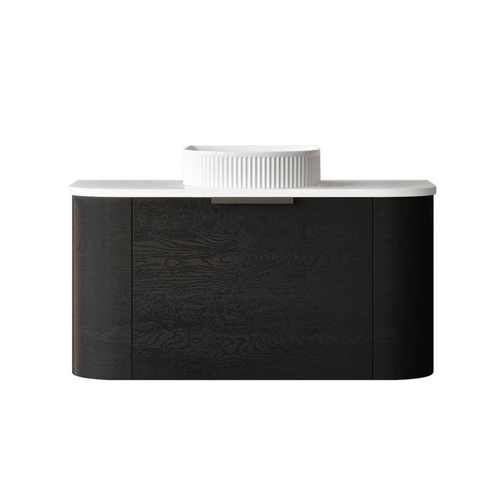 900*460*450mm OTTI Bondi Black Oak Cabinet Only and Stone Top Bathroom Wall Hung Vanity - HD reno