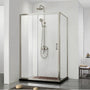 920-1750mm Covey Brushed Nickel Semi-Frameless L Shape Sliding Door 6mm Thickness Shower Screens - 1900mm Height