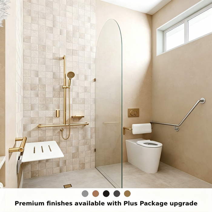 Left-Hand Integrated Accessible Care Bathroom Package - Complete Shower, Toilet & Support System