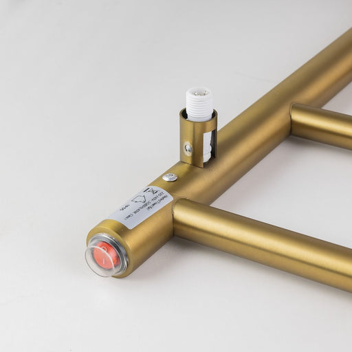 6 Bars Round Brushed Yellow Gold Stainless Steel Electric Heated Towel Rack - HD reno