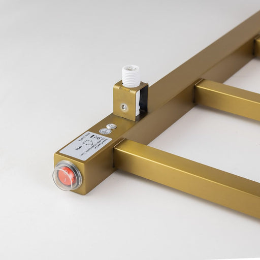 4 Bars Square Brushed Yellow Gold Stainless Steel Electric Heated Towel Rack - HD reno