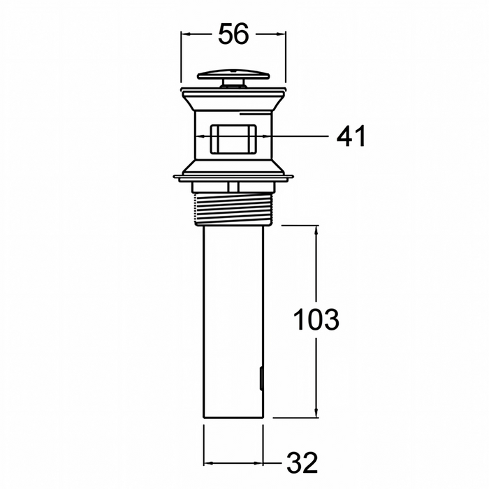32mm Kohler Click-Up Basin Waste With Overflow