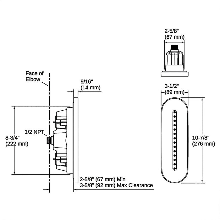 276mm Kohler Single-function Linear Body Spray