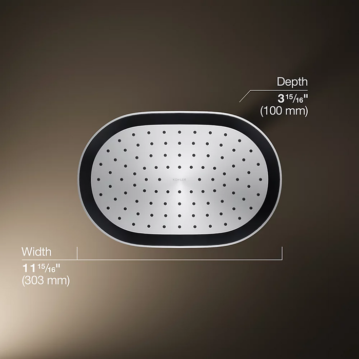 303mm Kohler Statement 1 Function Rainhead Oval Shower Heads