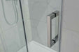 1180-2000x2000mm L Shape Sliding Frameless Gunmetal Grey Square Rail Handle 10mm Glass Shower Screens