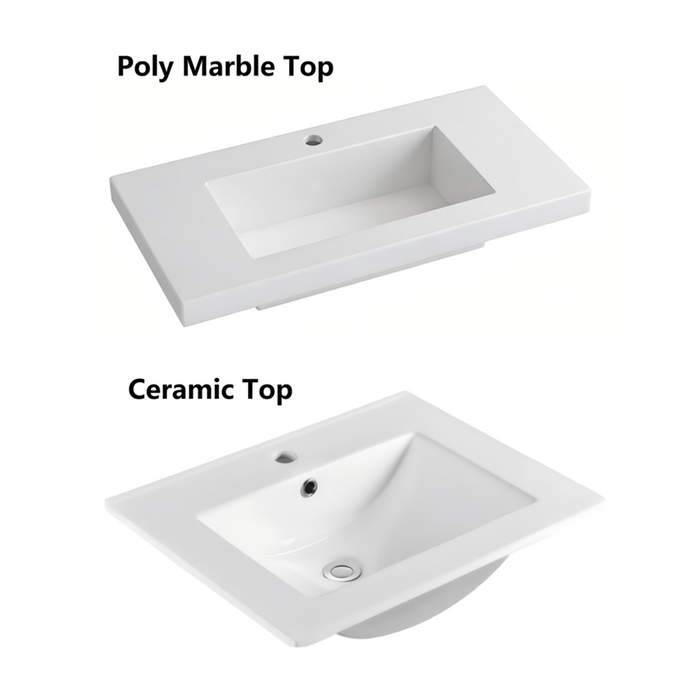 600-900*370*880mm Poseidon White PVC Bathroom Slim Freestanding/Wall Hung Vanity